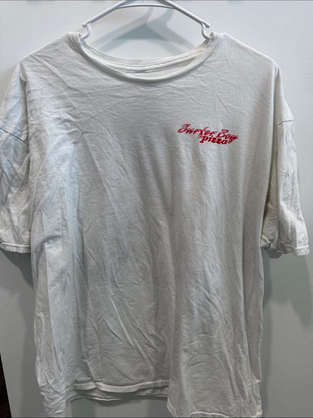 Funko Stranger Things Pizza XXL White Short Sleeve Tee with Red